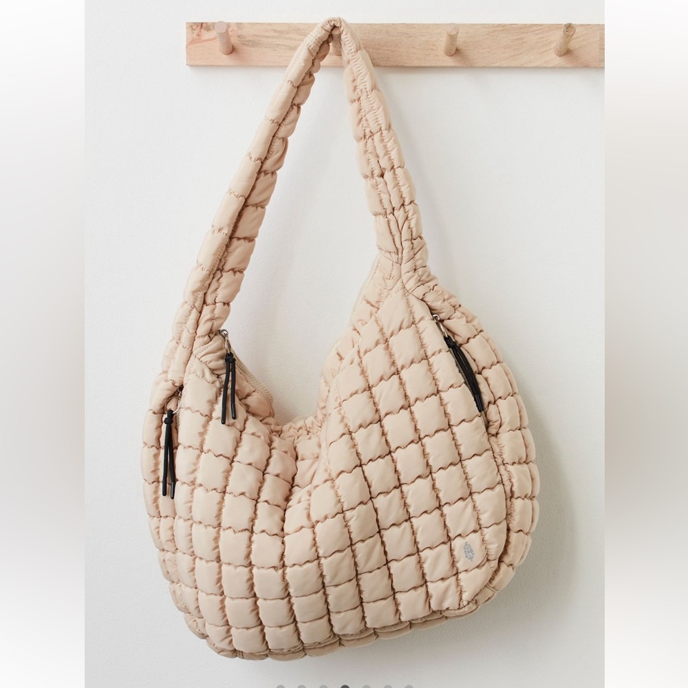 FP Movement by Free People Quilted Cream Hobo Bag